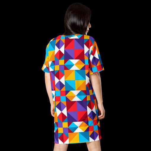 Colorful Geometric Women’s T-Shirt Dress | Its Never Too late | <span class="withname">Up to 6XL</span> | 20240418 - Image 2