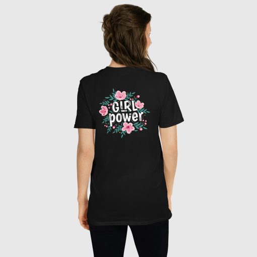 Girl Power Women’s Basic Softstyle T-Shirt Gildan 64000 | Left Chest Print and Large Center Back | 20240415 - Image 6