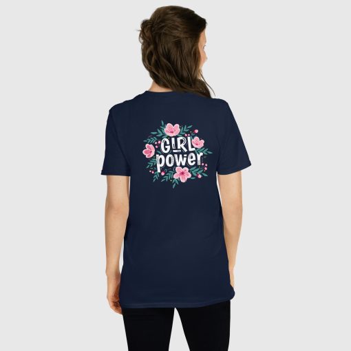 Girl Power Women’s Basic Softstyle T-Shirt Gildan 64000 | Left Chest Print and Large Center Back | 20240415 - Image 3