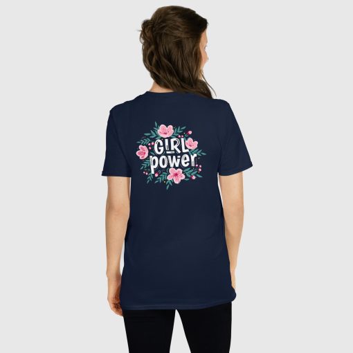 Girl Power Women’s Basic Softstyle T-Shirt Gildan 64000 | Left Chest Print and Large Center Back | 20240415 - Image 8