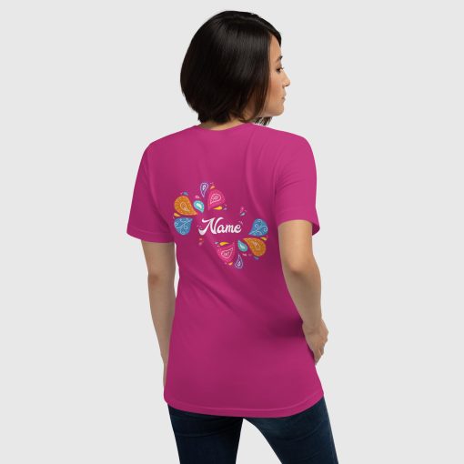 Hand Drawn Festival Bella + Canvas 3001 Short Sleeve Jersey T-Shirt <span class="withname">With Your Name</span> | Left Chest Print and Large Center Back | 20240520 - Image 7