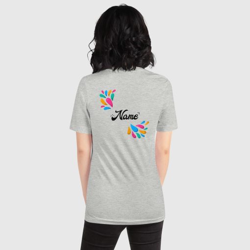 Hand Drawn Festival Bella + Canvas 3001 Short Sleeve Jersey T-Shirt <span class="withname">With Your Name</span> On Left Chest and Large Center Back Print | 2024052901 - Image 23