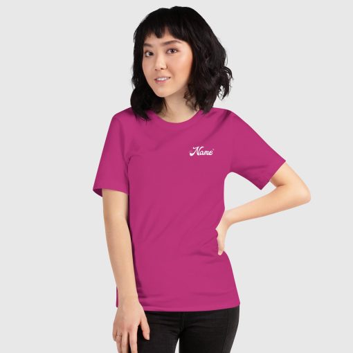 Hand Drawn Festival Bella + Canvas 3001 Short Sleeve Jersey T-Shirt <span class="withname">With Your Name</span> On Left Chest and Large Center Back Print | 2024052901 - Image 16