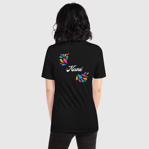 Hand Drawn Festival Bella + Canvas 3001 Short Sleeve Jersey T-Shirt <span class="withname">With Your Name</span> On Left Chest and Large Center Back Print | 2024052901 - Image 5