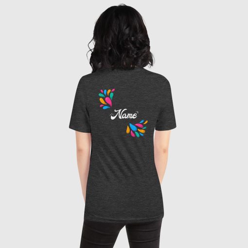 Hand Drawn Festival Bella + Canvas 3001 Short Sleeve Jersey T-Shirt <span class="withname">With Your Name</span> On Left Chest and Large Center Back Print | 2024052901 - Image 4