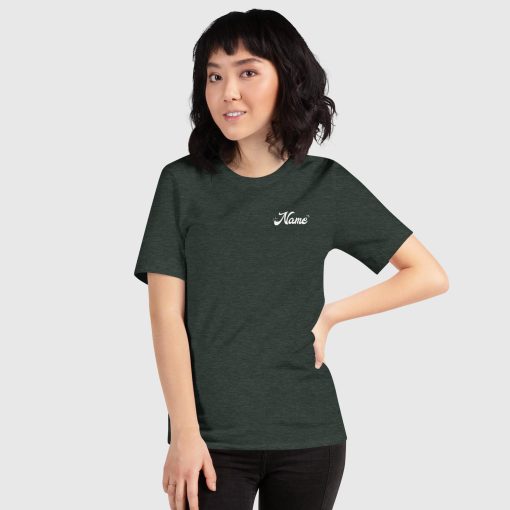 Hand Drawn Festival Bella + Canvas 3001 Short Sleeve Jersey T-Shirt <span class="withname">With Your Name</span> On Left Chest and Large Center Back Print | 2024052901