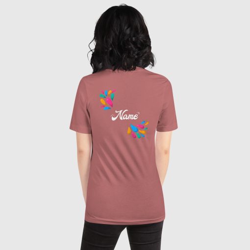 Hand Drawn Festival Bella + Canvas 3001 Short Sleeve Jersey T-Shirt <span class="withname">With Your Name</span> On Left Chest and Large Center Back Print | 2024052901 - Image 11