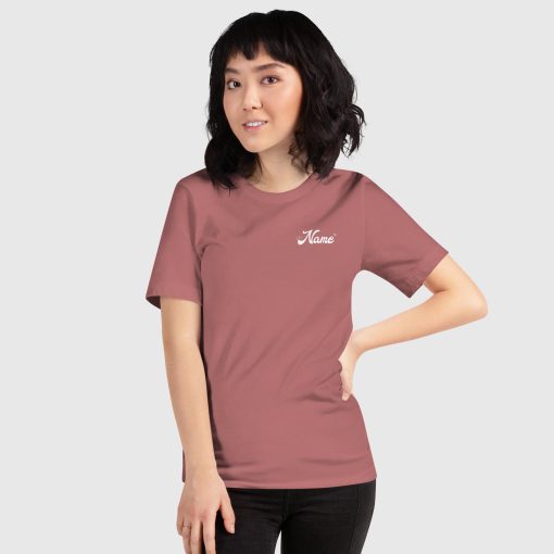 Hand Drawn Festival Bella + Canvas 3001 Short Sleeve Jersey T-Shirt <span class="withname">With Your Name</span> On Left Chest and Large Center Back Print | 2024052901 - Image 20