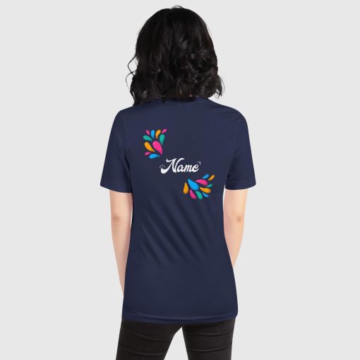 Hand Drawn Festival Bella + Canvas 3001 Short Sleeve Jersey T-Shirt <span class="withname">With Your Name</span> On Left Chest and Large Center Back Print | 2024052901 - Image 9