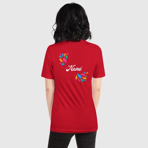 Hand Drawn Festival Bella + Canvas 3001 Short Sleeve Jersey T-Shirt <span class="withname">With Your Name</span> On Left Chest and Large Center Back Print | 2024052901 - Image 6