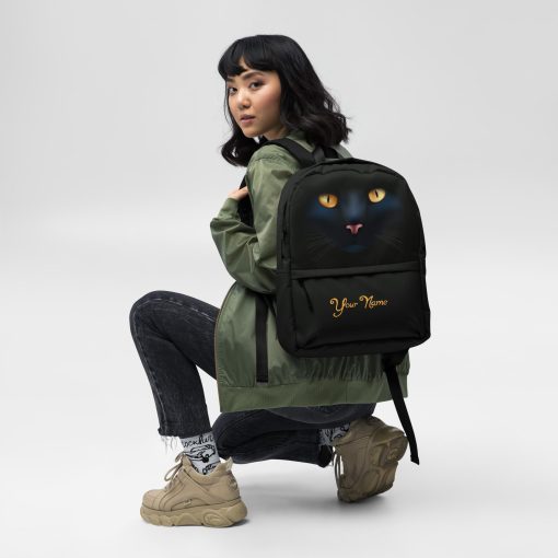 Black Cat All-Over Print Backpack <span class="withname">With Your Name</span>| 507202401