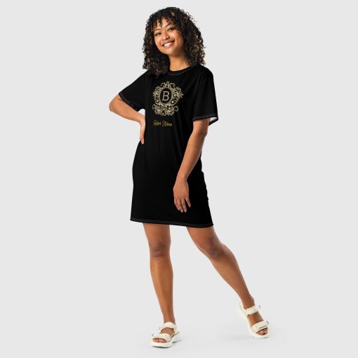 Golden Ornaments All-Over Print T-Shirt Dress <span class="withname">With Your Name</span>|<span class="withname">Up to 6XL</span>|2024052802