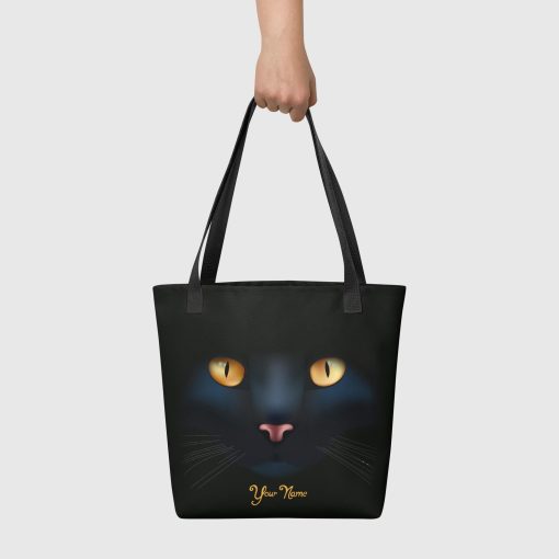 Black Cat All-Over Print Tote Bag <span class="withname">With Your Name</span> | 507202401