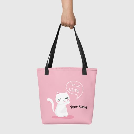 Adorable Kitten All-Over Print Tote Bag <span class="withname">With Your Name</span>| 20240528