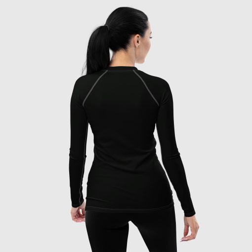 Black Cat Women's Rash Guard | Long Sleeve | <span class="withname">With Your Name</span>| 1507202401 - Image 3