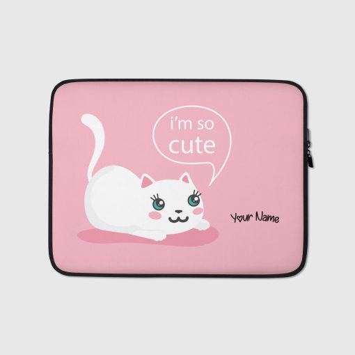 Adorable Kitten Laptop Sleeve <span class="withname">With Your Name</span>| 20240528