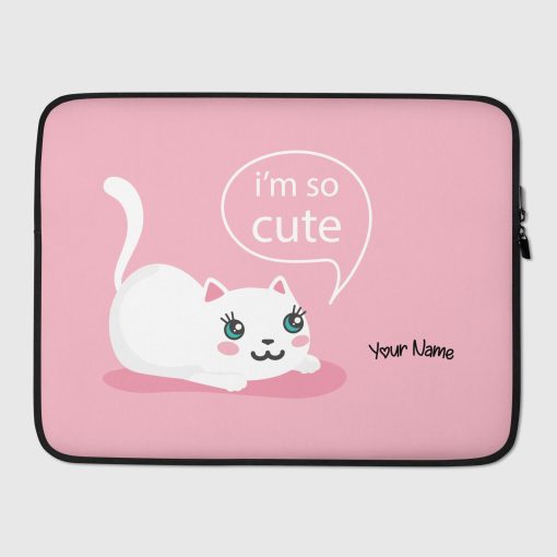 Adorable Kitten Laptop Sleeve <span class="withname">With Your Name</span>| 20240528 - Image 2