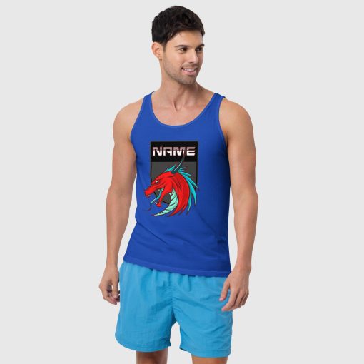 Dragon Men’s Staple Tank Top | Bella + Canvas 3480 | <span class="withname">With Your Name</span>| Large Center Front Print | 2107202402 - Image 6