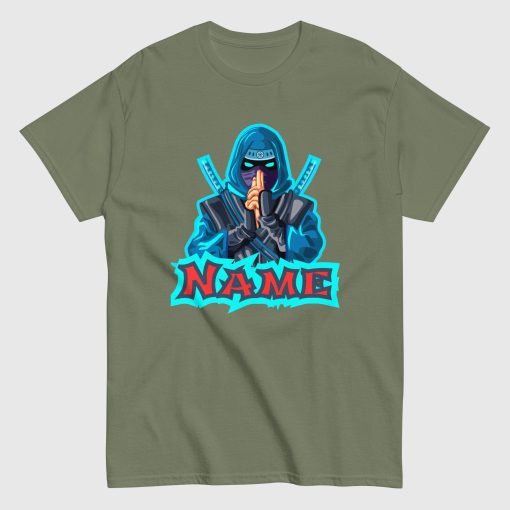 Ninja Men's Classic T Shirt | Gildan 5000 | <span class="withname">With Your Name</span> | Large Center Front Print | 2207202401 - Image 3