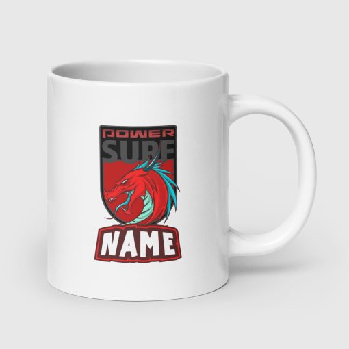 Dragon White Glossy Mug | <span class="withname">With Your Name</span> | 2107202401