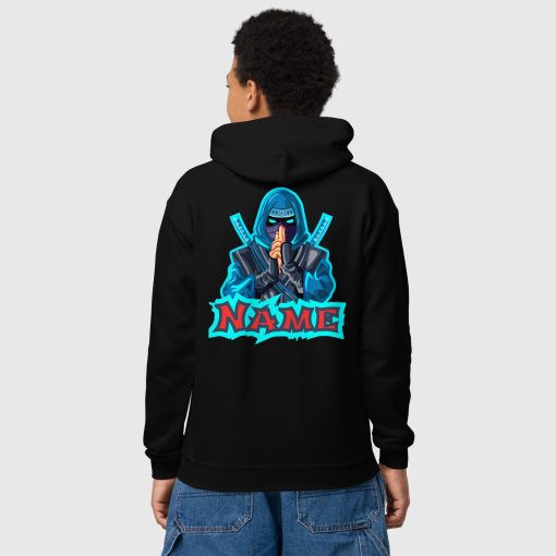 Ninja Youth Heavy Blend Hoodie | Gildan 18500B <span class="withname">With Your Name</span> | Top Center Front Print and Large Center Back | 2207202402 - Image 5