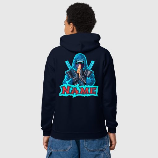 Ninja Youth Heavy Blend Hoodie | Gildan 18500B <span class="withname">With Your Name</span> | Top Center Front Print and Large Center Back | 2207202402 - Image 6