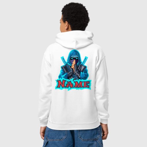 Ninja Youth Heavy Blend Hoodie | Gildan 18500B <span class="withname">With Your Name</span> | Top Center Front Print and Large Center Back | 2207202402 - Image 8