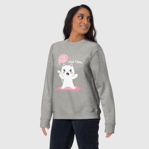 Adorable Kitten Cat Women's Premium Sweatshirt <span class="withname">with Your Name</span> | Cotton Heritage M2480 | 2024052802