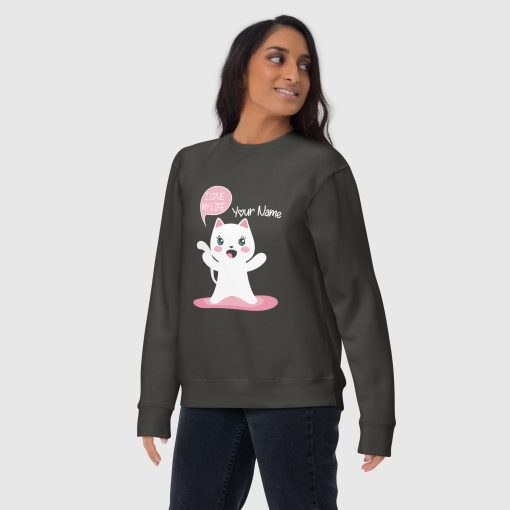 Adorable Kitten Cat Women's Premium Sweatshirt <span class="withname">with Your Name</span> | Cotton Heritage M2480 | 2024052802 - Image 4