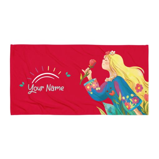 Women with Flower Sublimated Towel P1305202501 | 180820240104 - Image 2