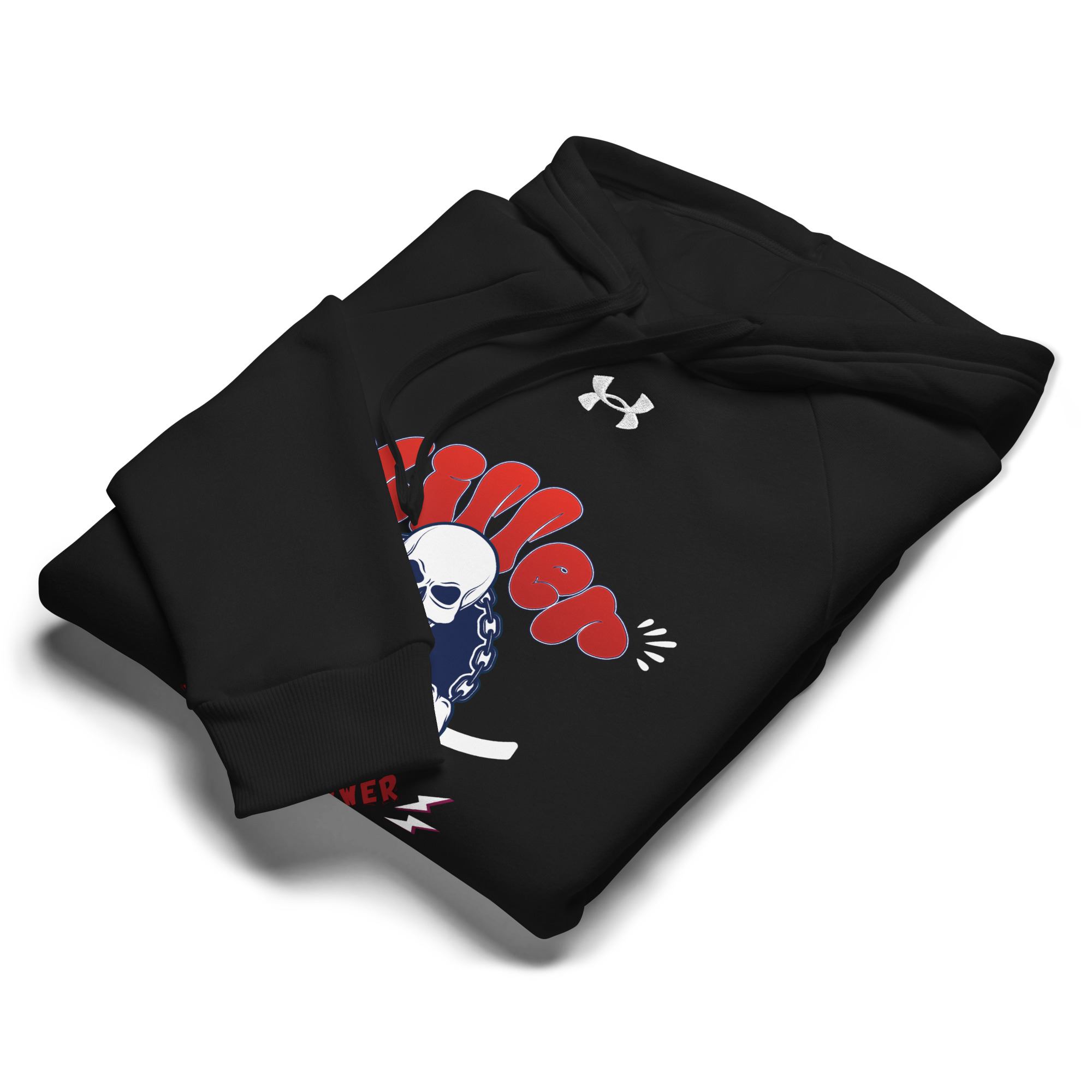 Skull of Power Under Armour® hoodie | <span class="withname">with your Name</span> | Front and Back Printing | P2007202501F | 2509202501 - Image 3