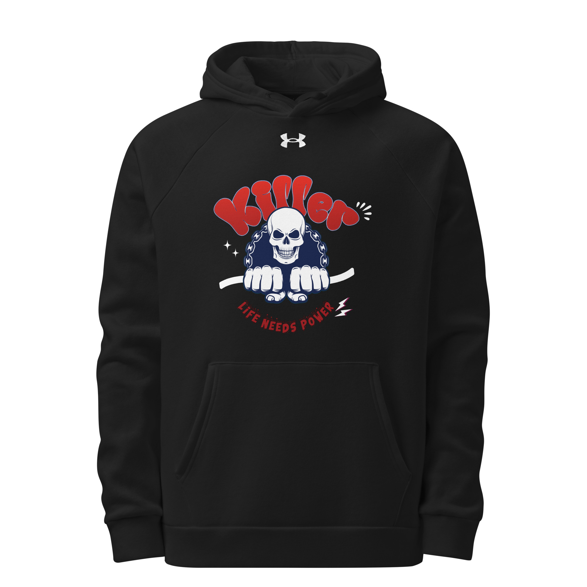 Skull of Power Under Armour® hoodie | <span class="withname">with your Name</span> | Front and Back Printing | P2007202501F | 2509202501 - Image 4