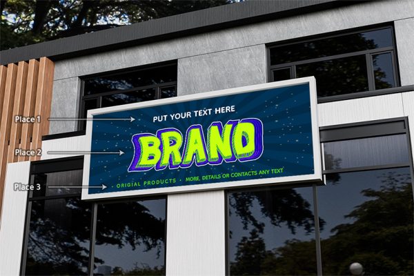 Groovy Cartoon Horizontal Hanging Sign