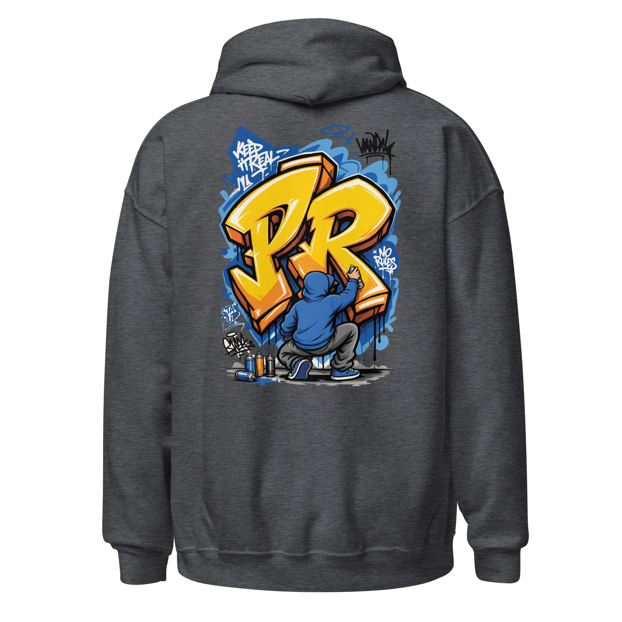 Graffiti your initial Heavy Blend Hoodie | P1704202501F | 2506202601 - Image 5