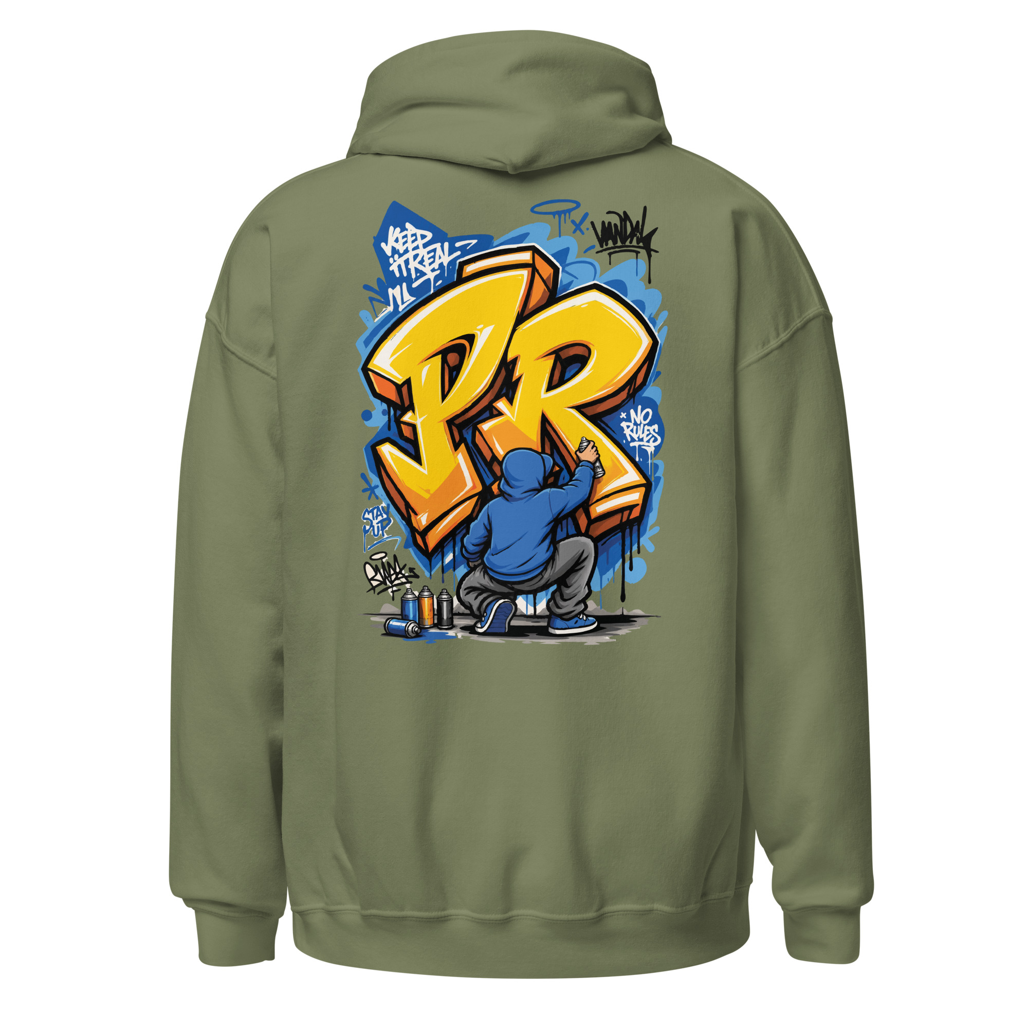 Graffiti your initial Heavy Blend Hoodie | P1704202501F | 2506202601 - Image 6