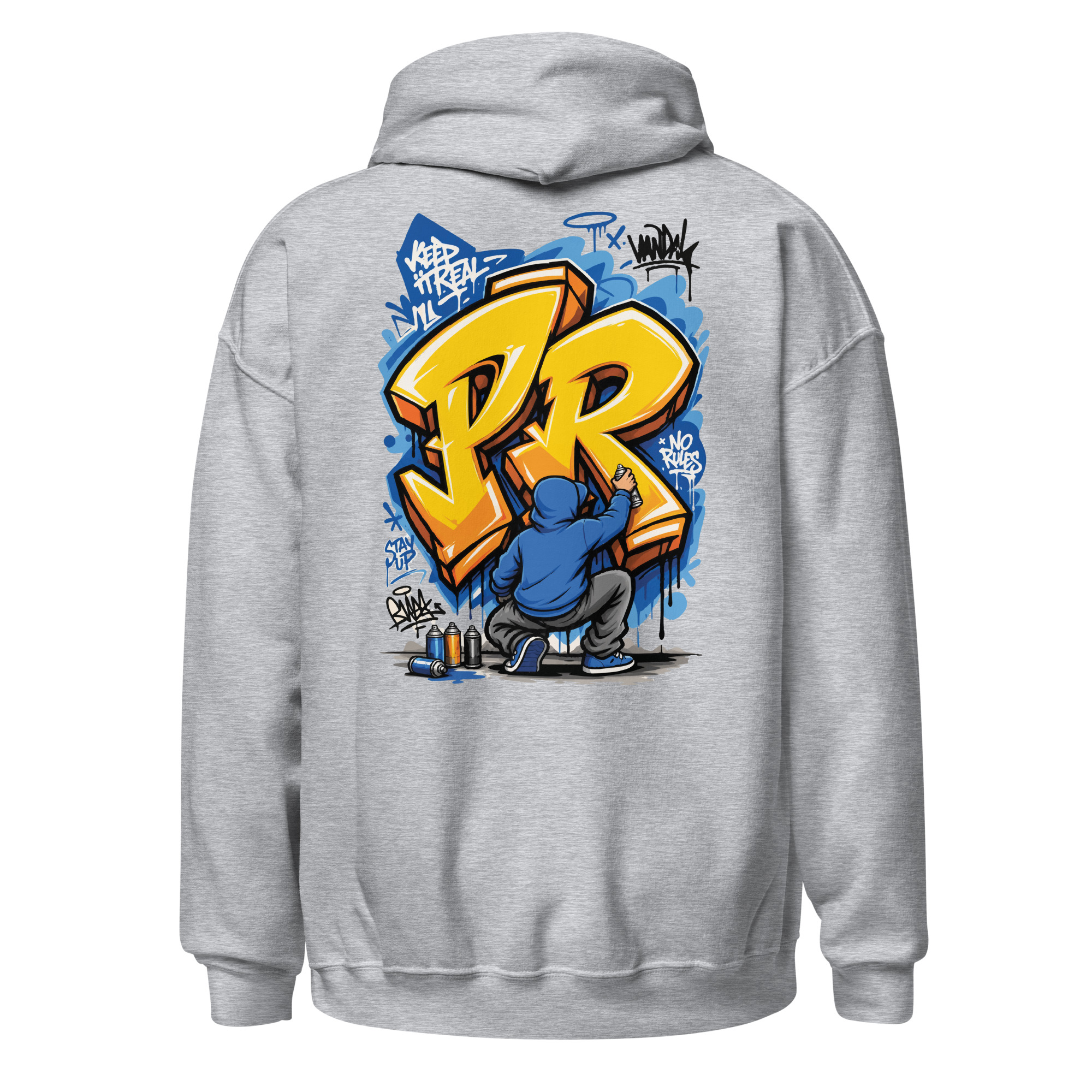 Graffiti your initial Heavy Blend Hoodie | P1704202501F | 2506202601 - Image 7