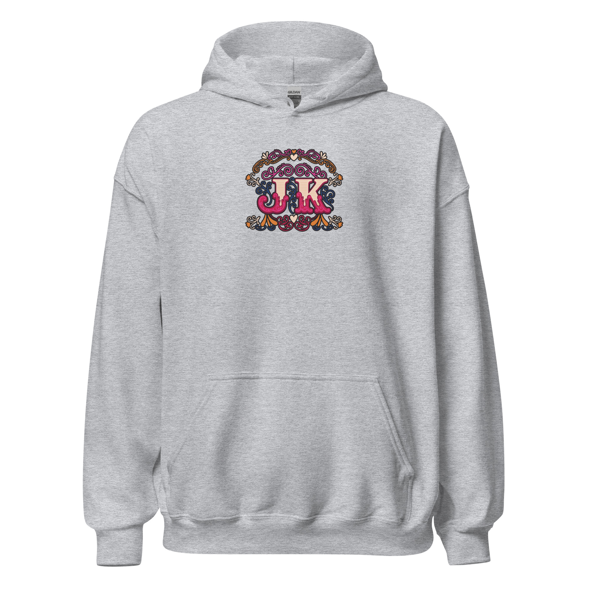 Vintage Style Initial Heavy Blend Hoodie | P1704202501F | 0706202602 - Image 16
